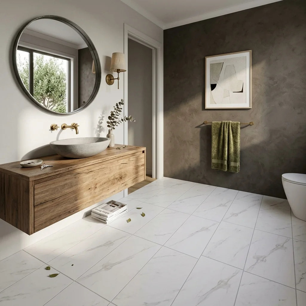 BT440-3 EARTH CARRARRA MATT 300X600 MATT — powder room