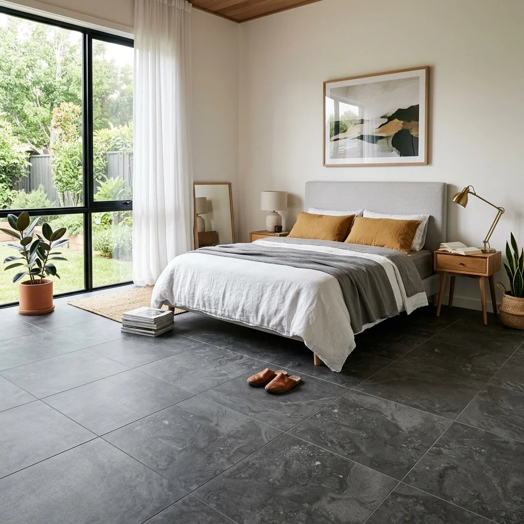 BT542 TRAVERTINE DARK 600X600 MATT — bedroom
