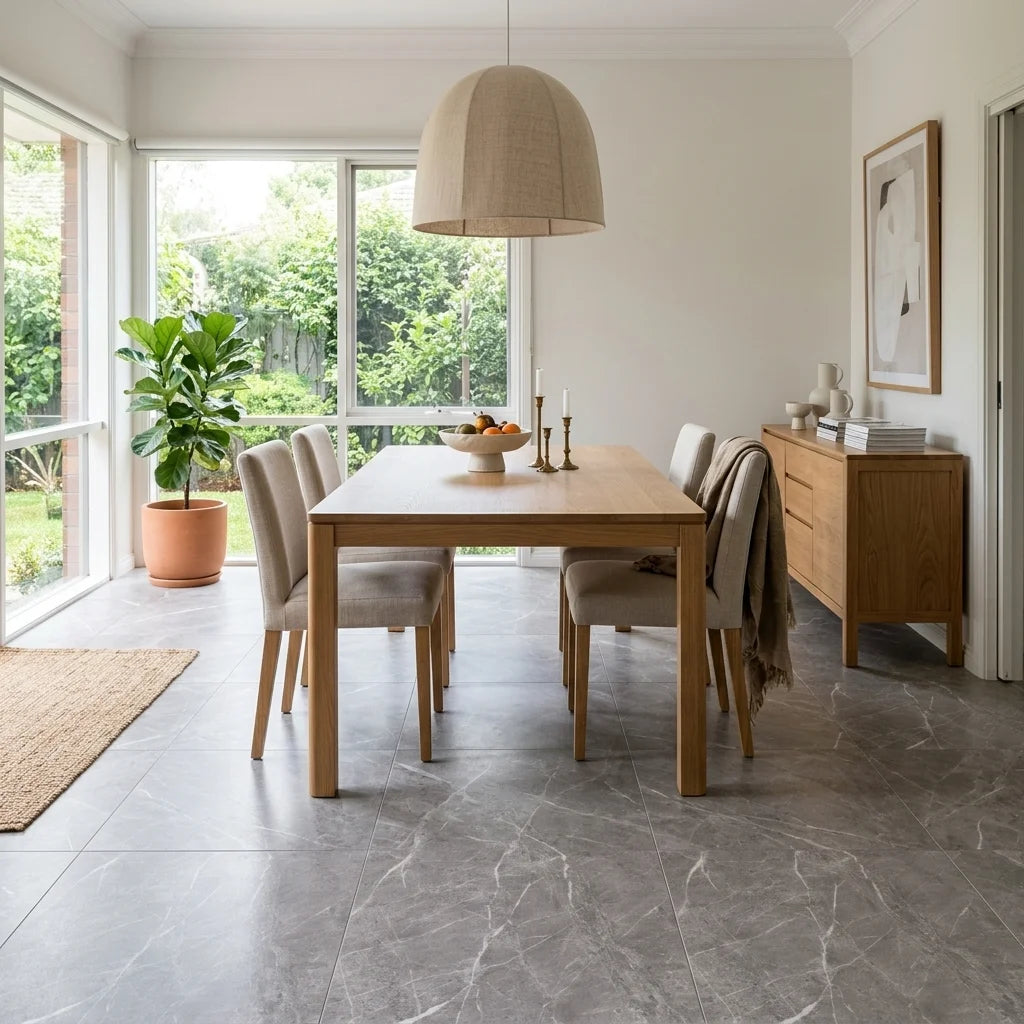BT572 STONE POLISH D GREY 600X600 POLISHED — dining room