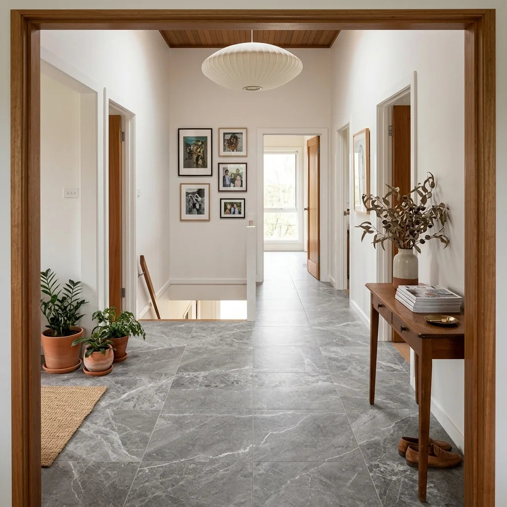 BT590 MYSTERY GREY 600X600 SATIN — stair landing