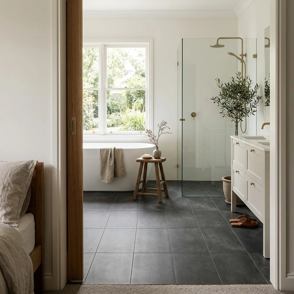 BT618-3 BETA BLACK 300X600 MATT — ensuite bathroom