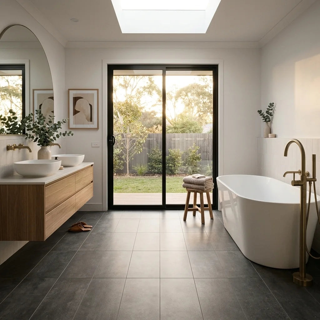 BT618-3 BETA BLACK 300X600 MATT — main bathroom