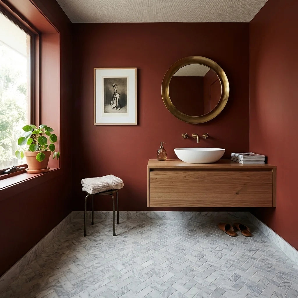 BT627 CALACUTTA SHORT HERRINGBONE — powder room