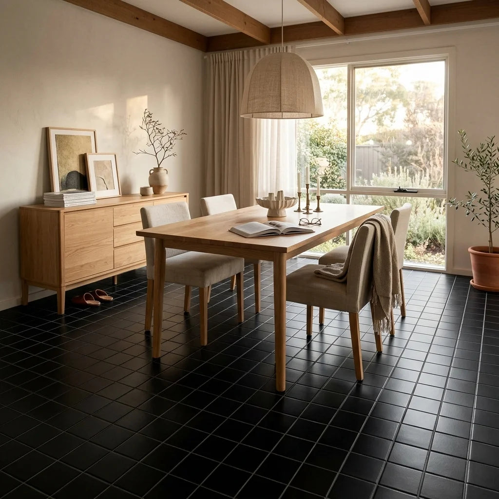 BT632 BLACK SMALL SQUARE SATIN — dining room