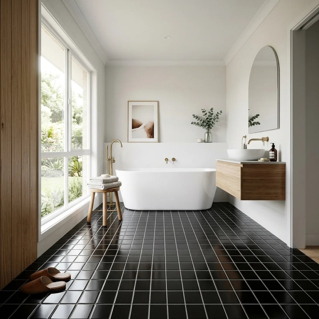 BT633 BLACK SMALL SQUARE POLISHED — main bathroom