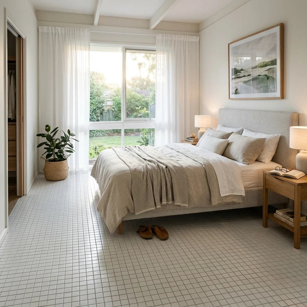 BT634 WHITE SMALL SQUARE SATIN — bedroom