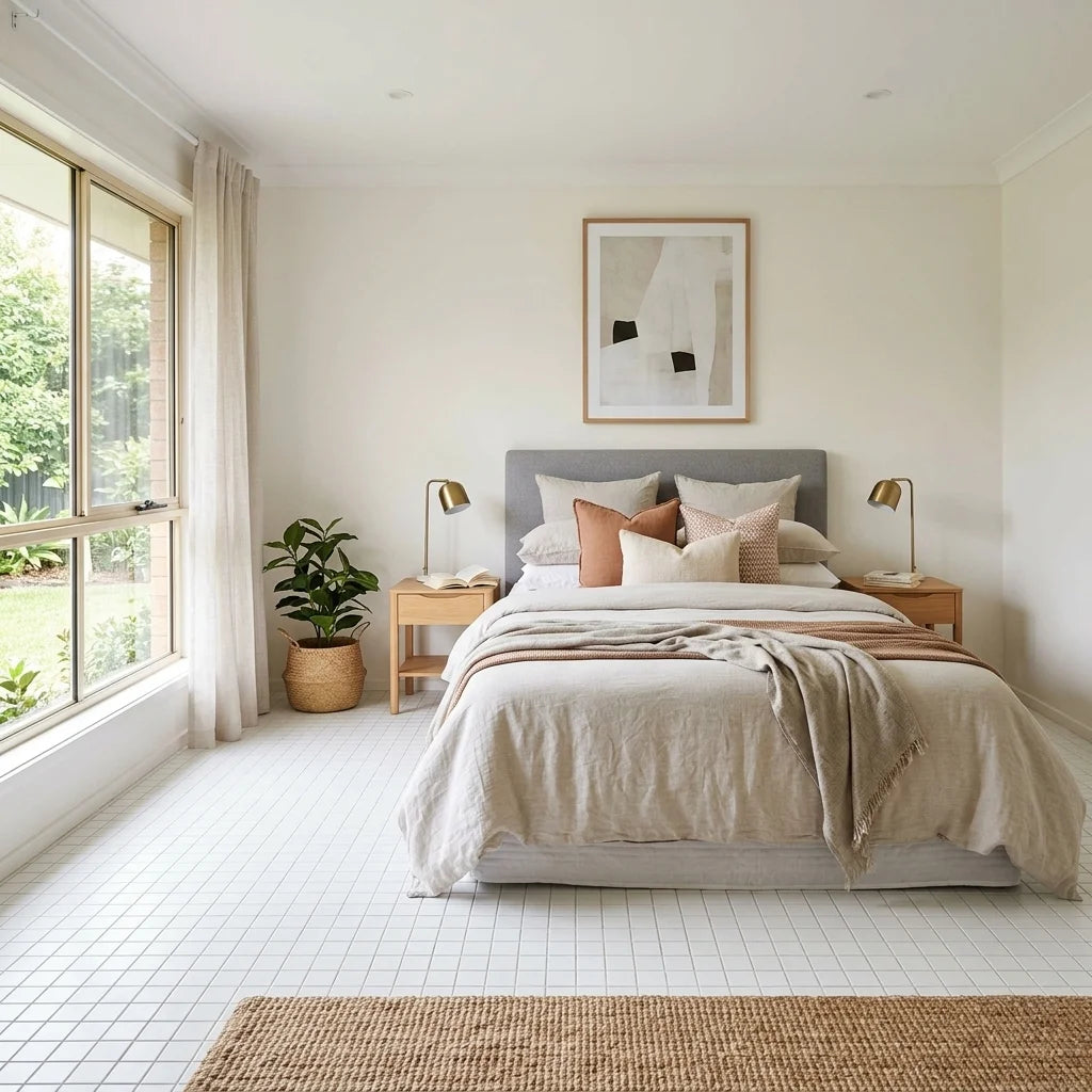 BT635 WHITE SMALL SQUARE POLISHED — bedroom