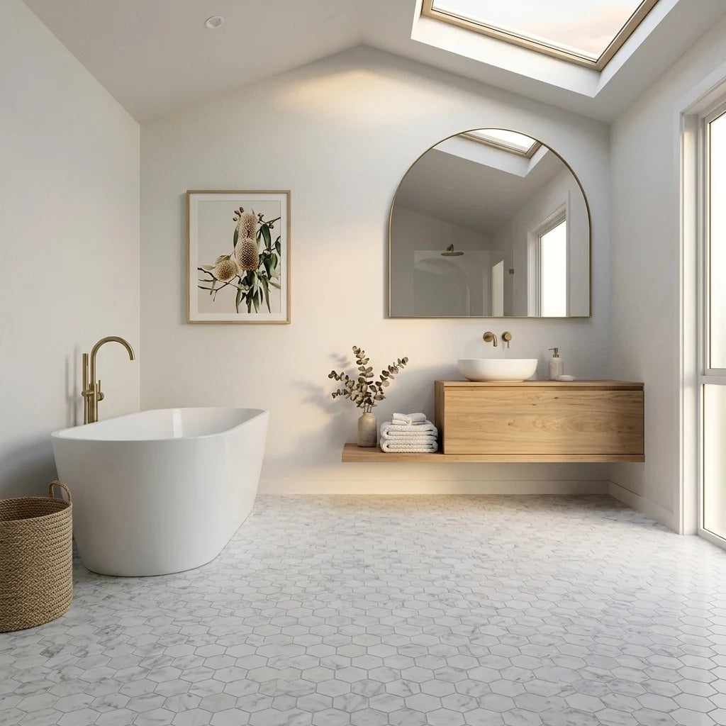 BT640 CALCUTTA LARGE HEXAGON — main bathroom