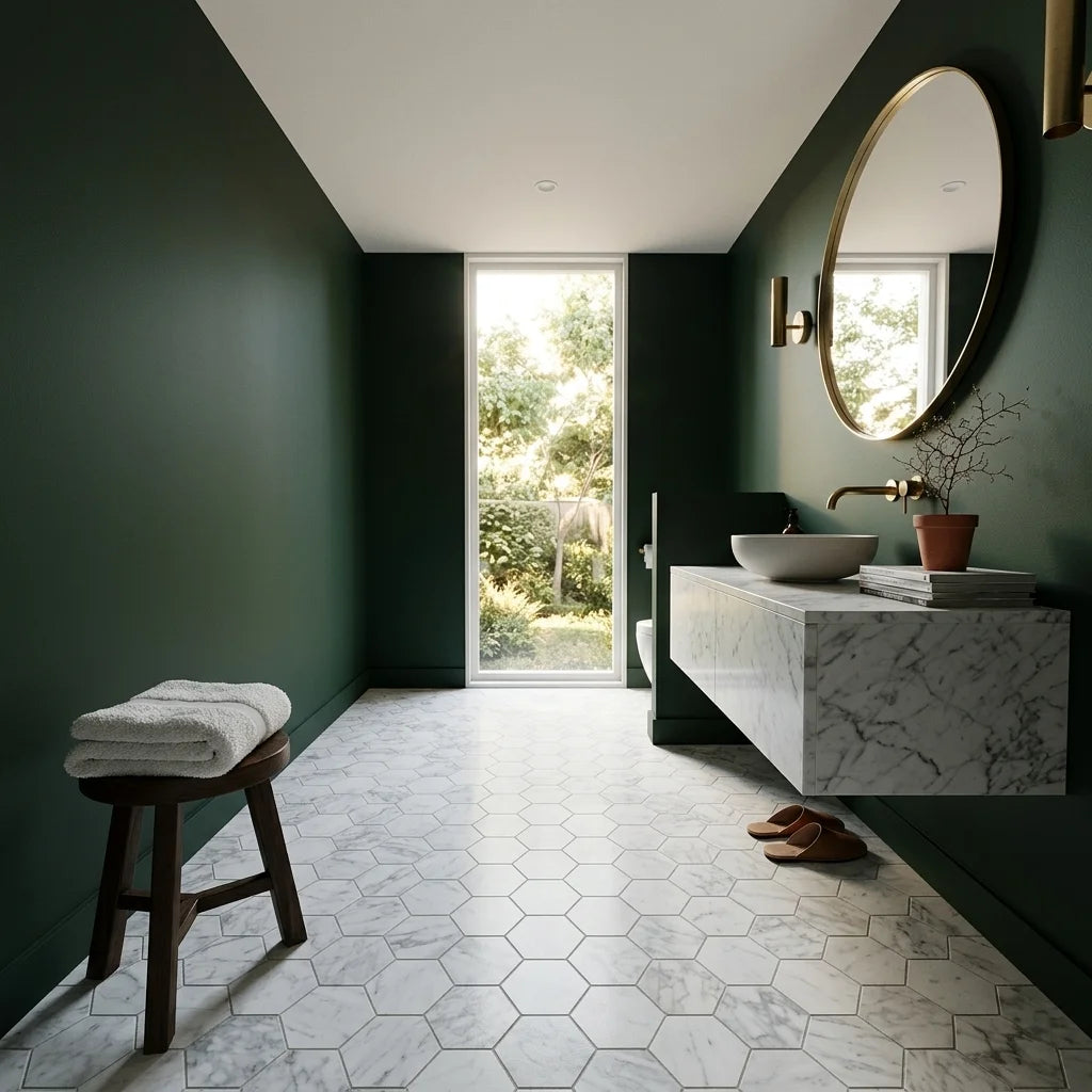 BT640 CALCUTTA LARGE HEXAGON — powder room