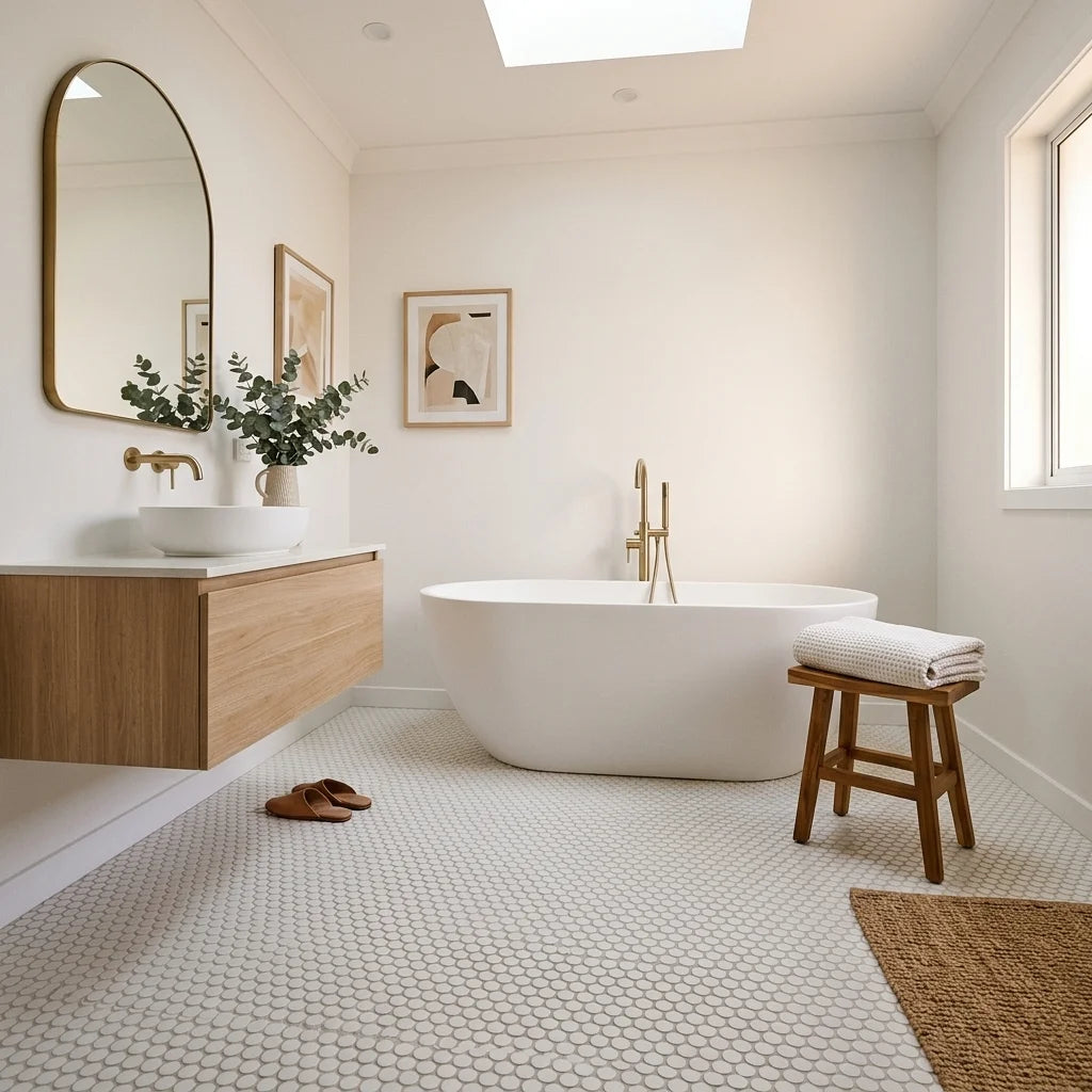 BT641 WHITE PENNY SATIN — main bathroom