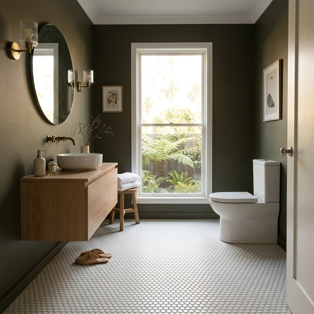 BT643 WHITE PENNY POLISHED — powder room