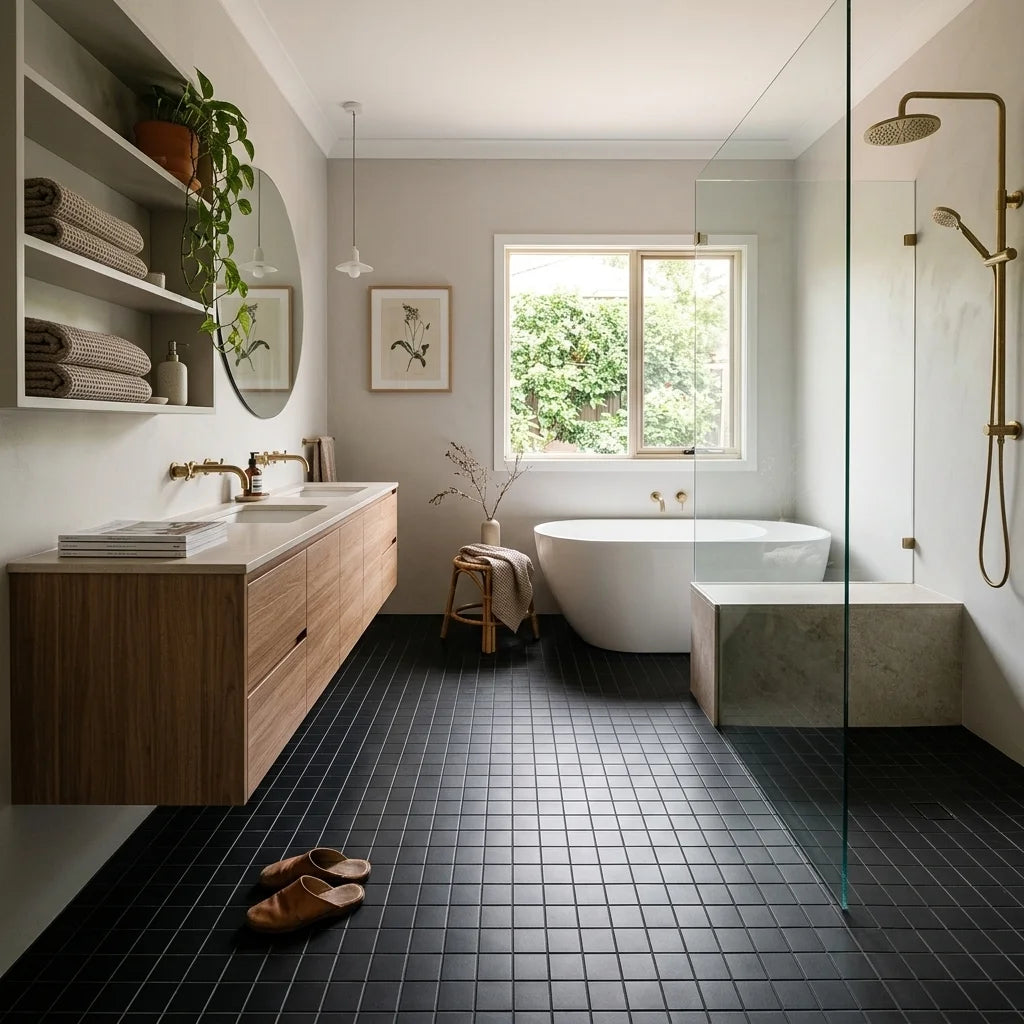 BT647 BLACK Square Matt — ensuite bathroom