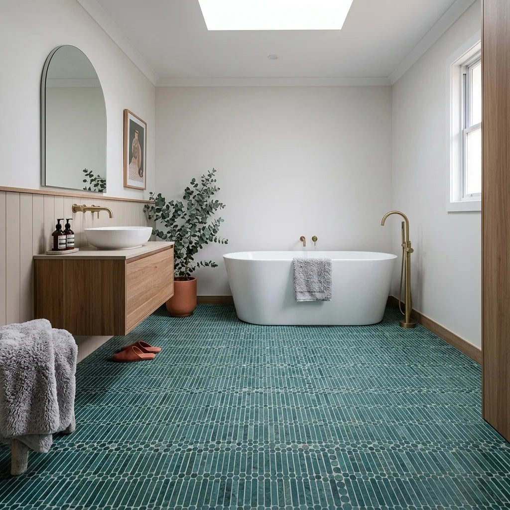 BT670 CLARA TEAL GLOSS — main bathroom