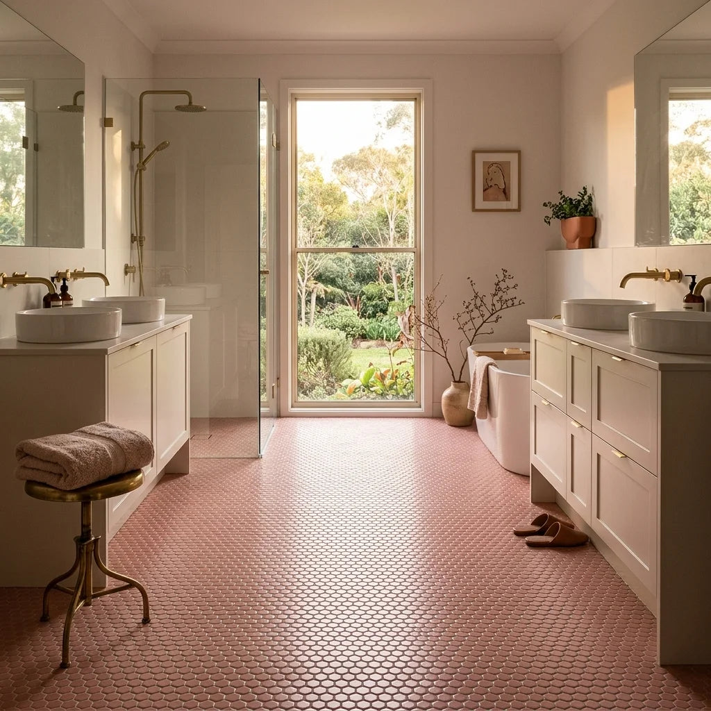 BT679 CLARA PINK MATT — ensuite bathroom
