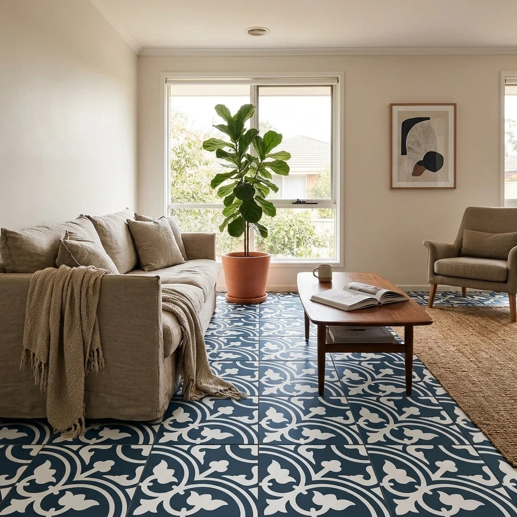 BT698 ASTER NAVY BLUE 200X200 MATT — living room