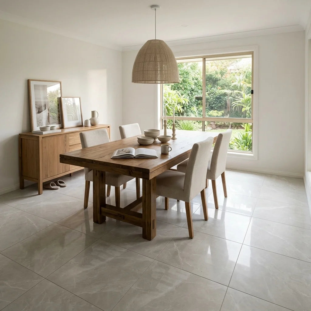 BT711 LAVA SEA FOAM 600X600 POLISHED — dining room