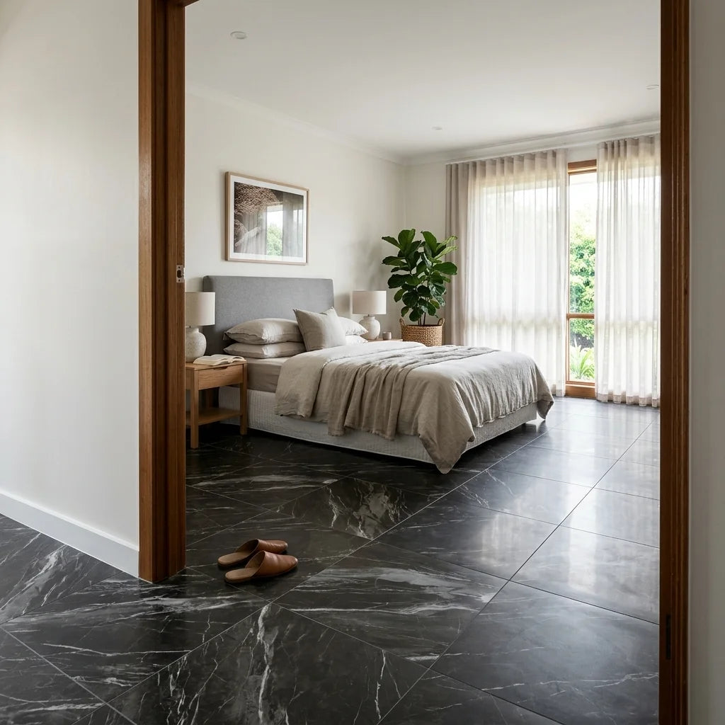 BT759 BLACK MARBLE 600X600 POLISHED — bedroom