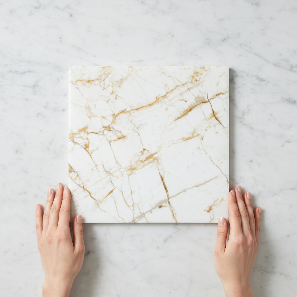 BT767 GOLDEN STRIPE MARBLE 6x6 Polished