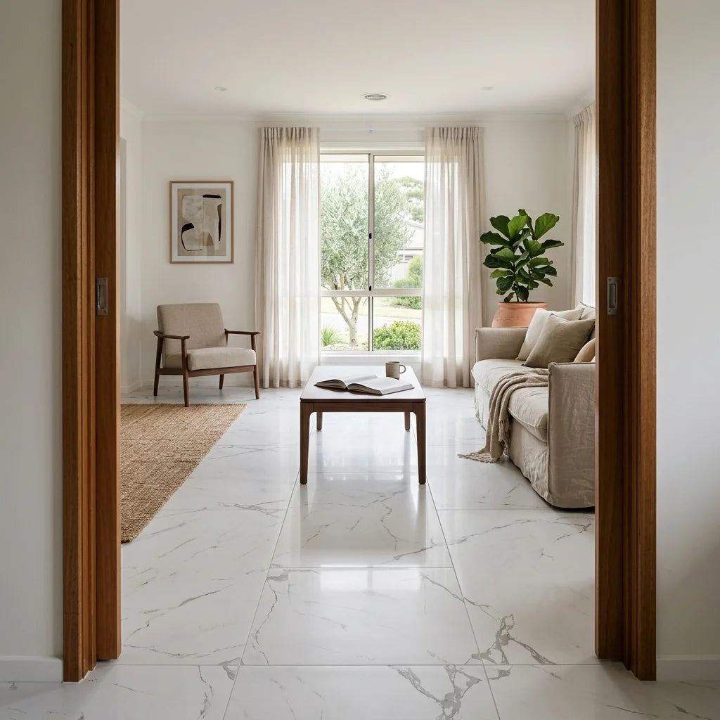 BT805 WHITE HIMALAYA 1200X600 POLISHED — living room