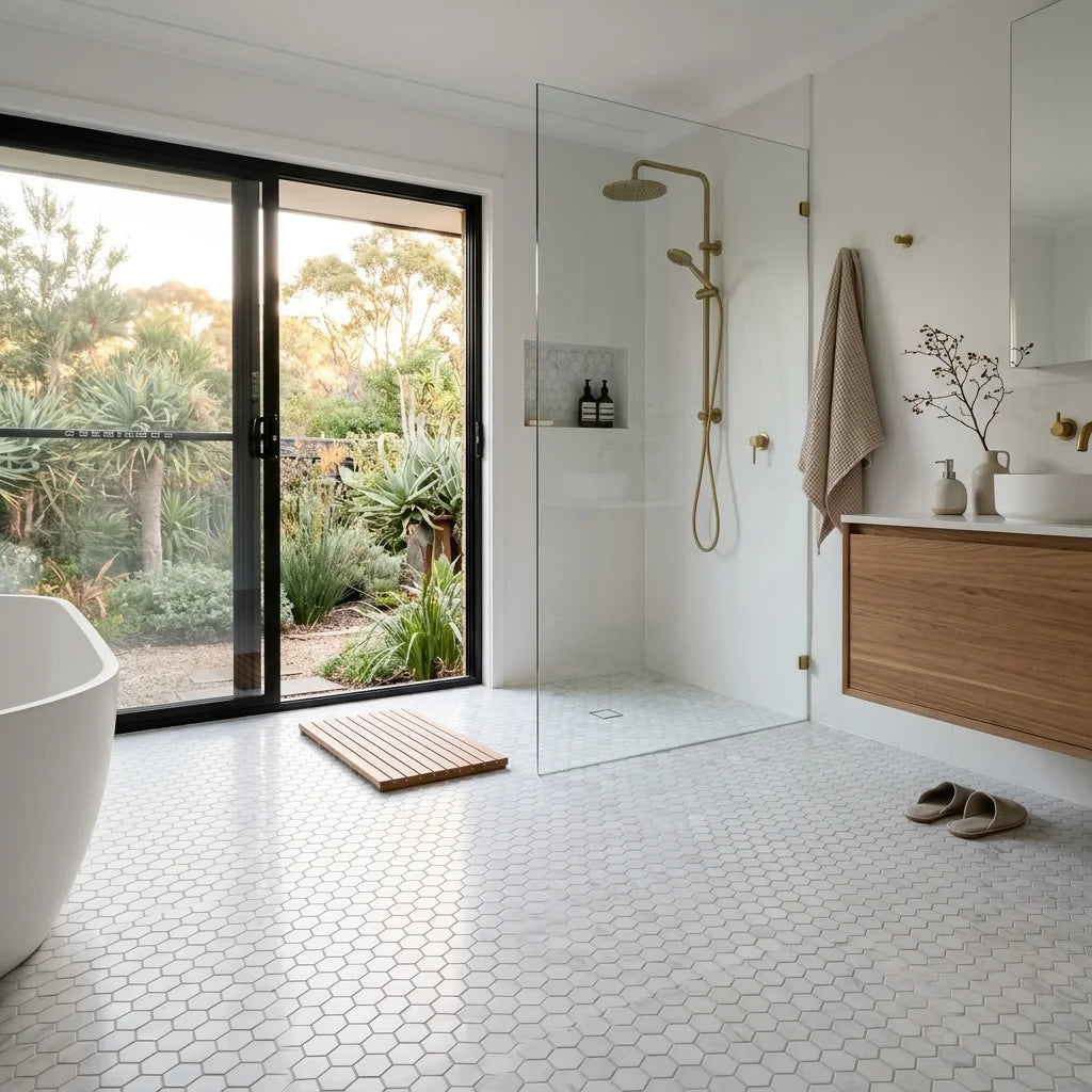 BT807 CARRARA MARBLE 750X1500 POLISHED — walk-in shower