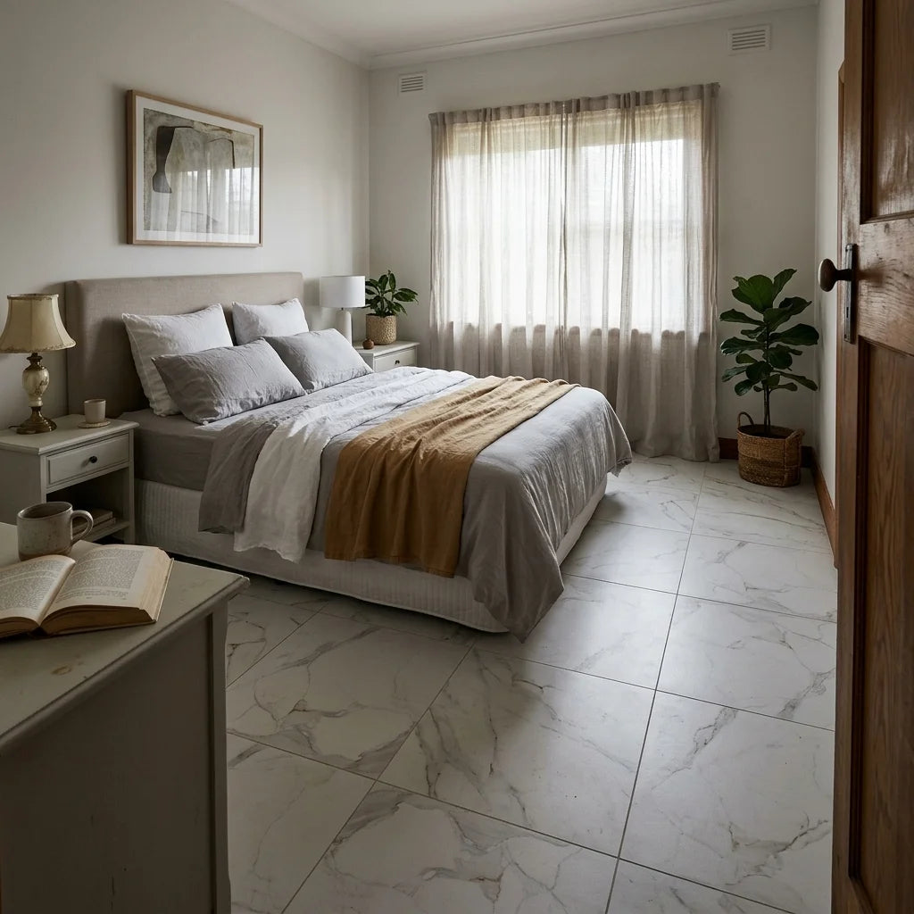BT821 CALCUTTA MARBLE SATIN 600X600MM — bedroom