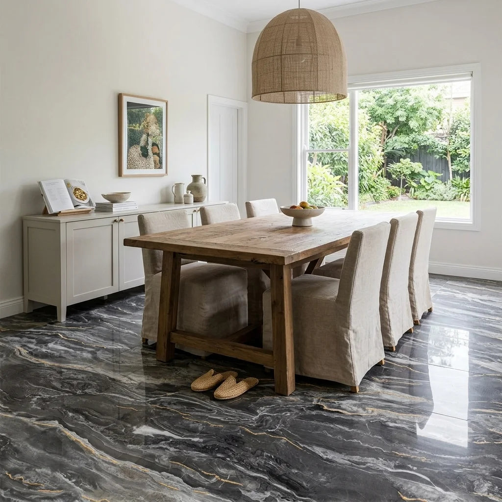 BT826 GOLDEN ENGRAVED 1200X600 POLISHED — dining room