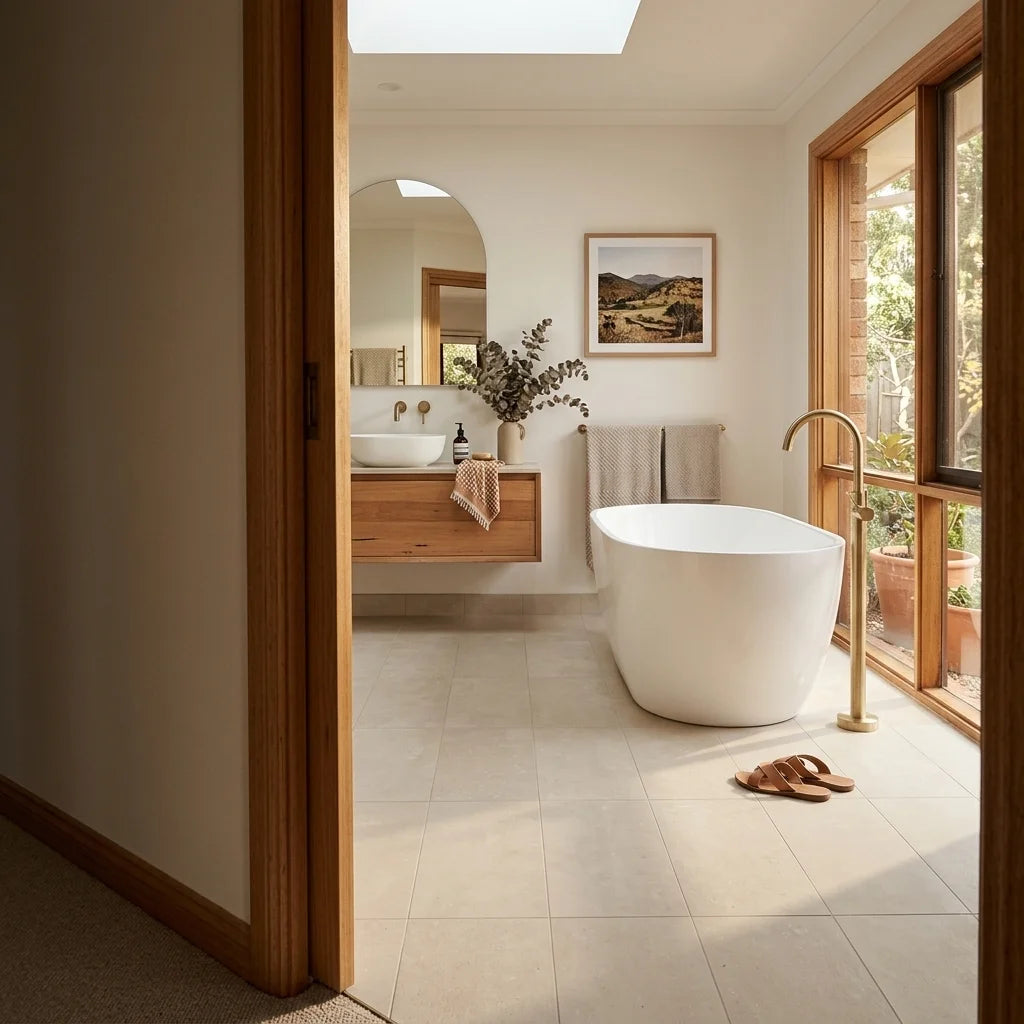 BT989-3 NINA BEIGE 300X600 MATT — main bathroom