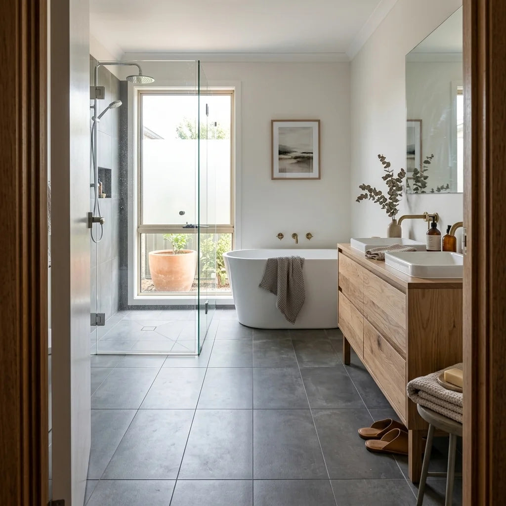 BT990-3 NINA DARK GREY 300X600 MATT — ensuite bathroom