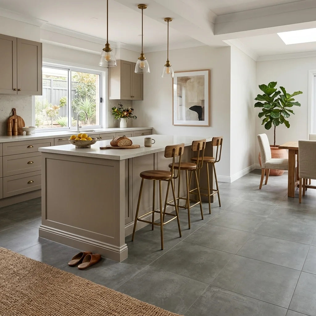 BT990 NINA DARK GREY 600x600 MATT — open-plan kitchen