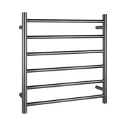Brushed Gun Metal Grey Electric Heated Towel Rack 6 Bars