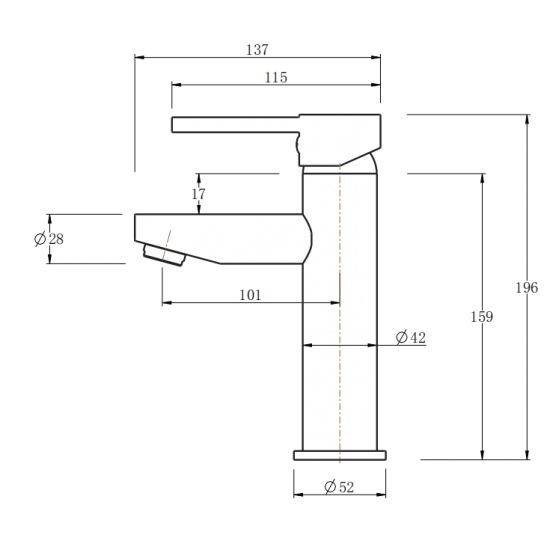 LUCID PIN Series Round Black Basin Mixer(Tall Vesion)