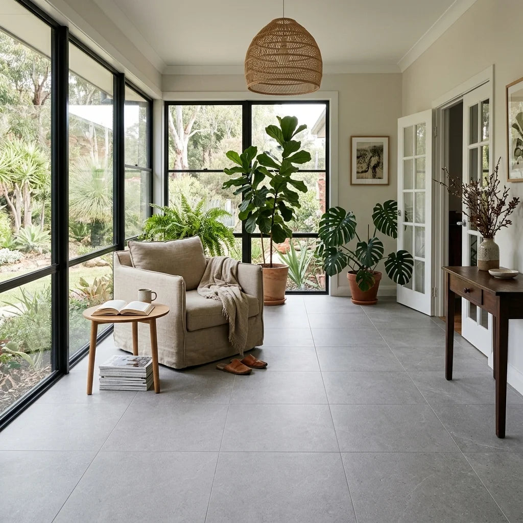 BHCV93 BERLINE GREY 600X600 LAPPATO — sunroom / garden room