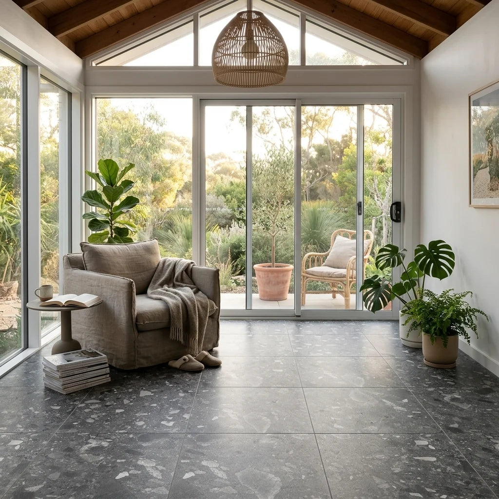 BT1132 BEACH DARK GREY 6X12 MATT — sunroom / garden room