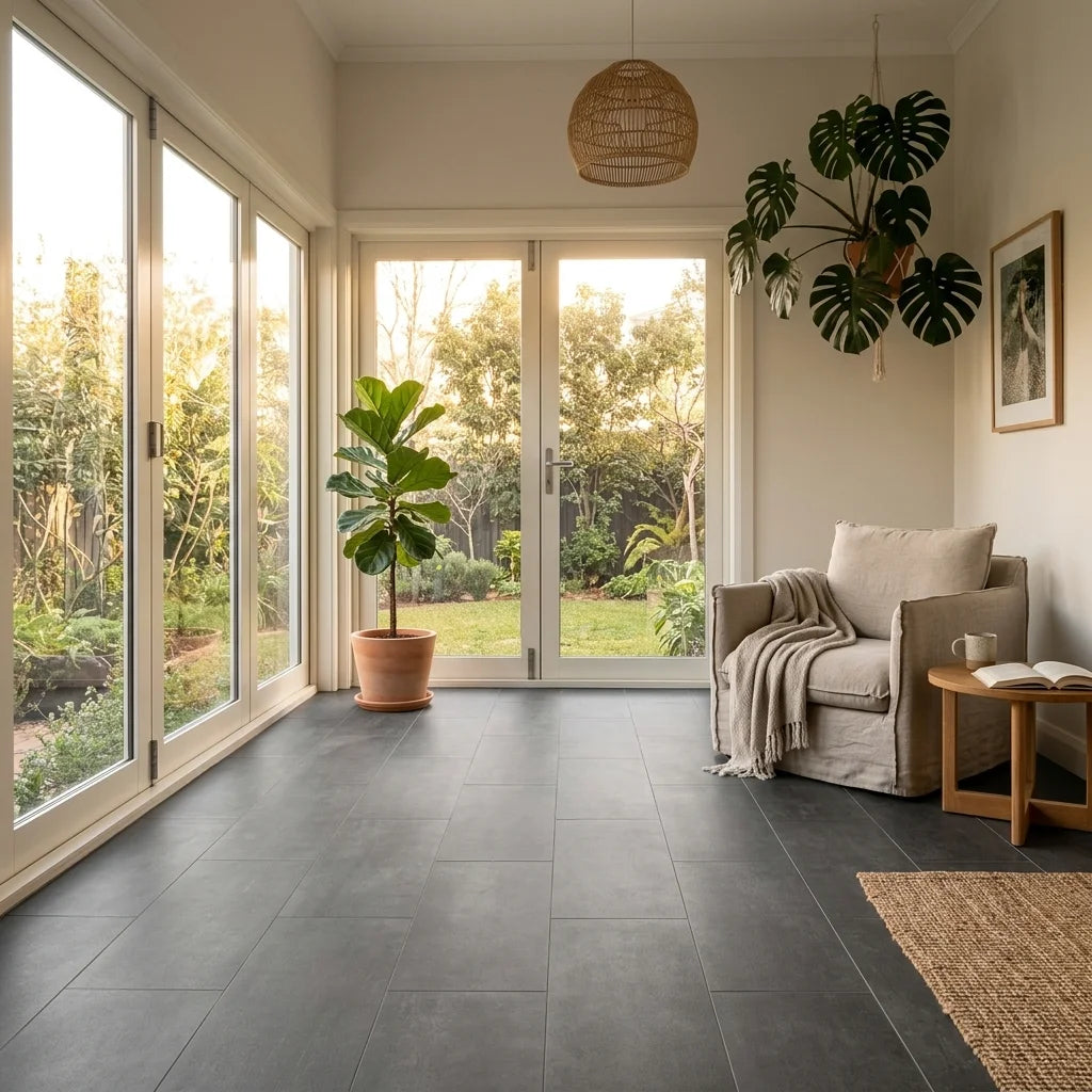 BT990-3 NINA DARK GREY 300X600 MATT — sunroom / garden room
