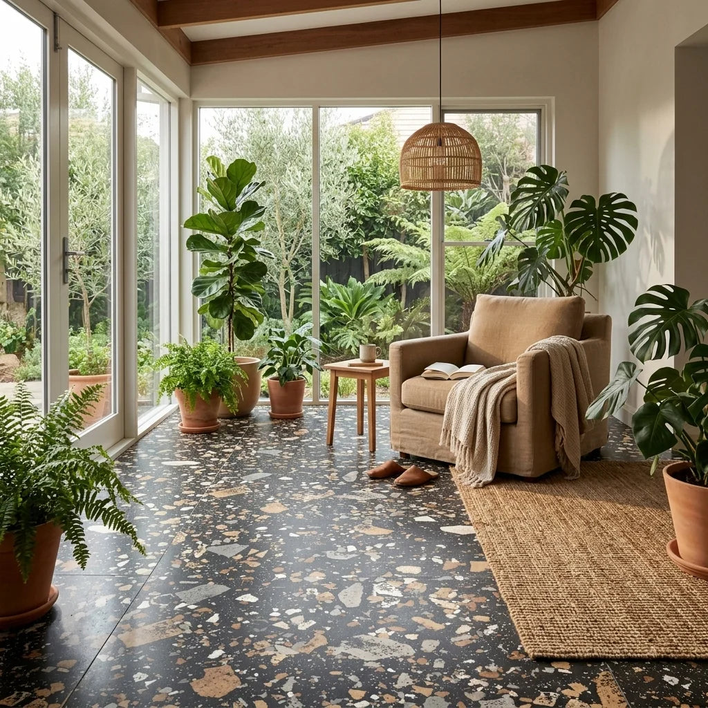 BT1150 LORENZO BLACK 600X600 ITALIAN MATT — sunroom / garden room