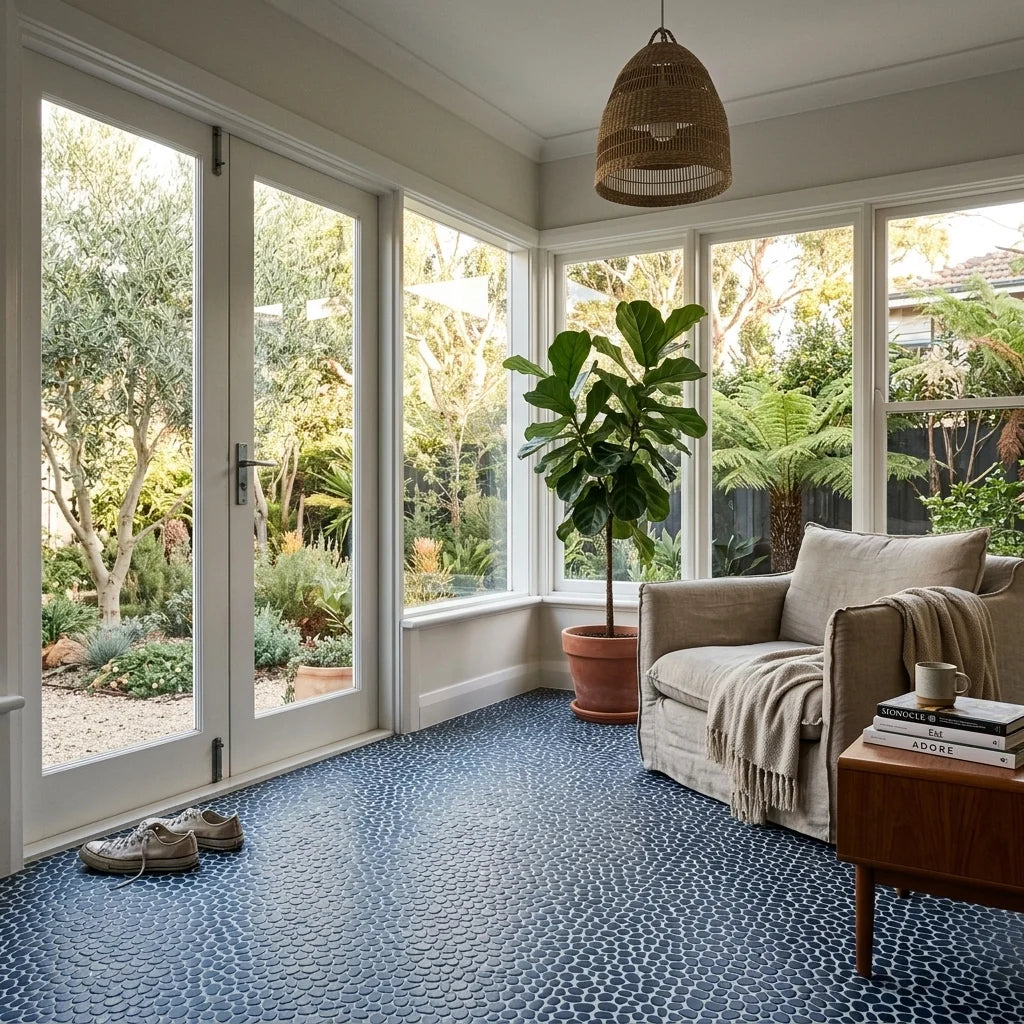 BT698 ASTER NAVY BLUE 200X200 MATT — sunroom / garden room