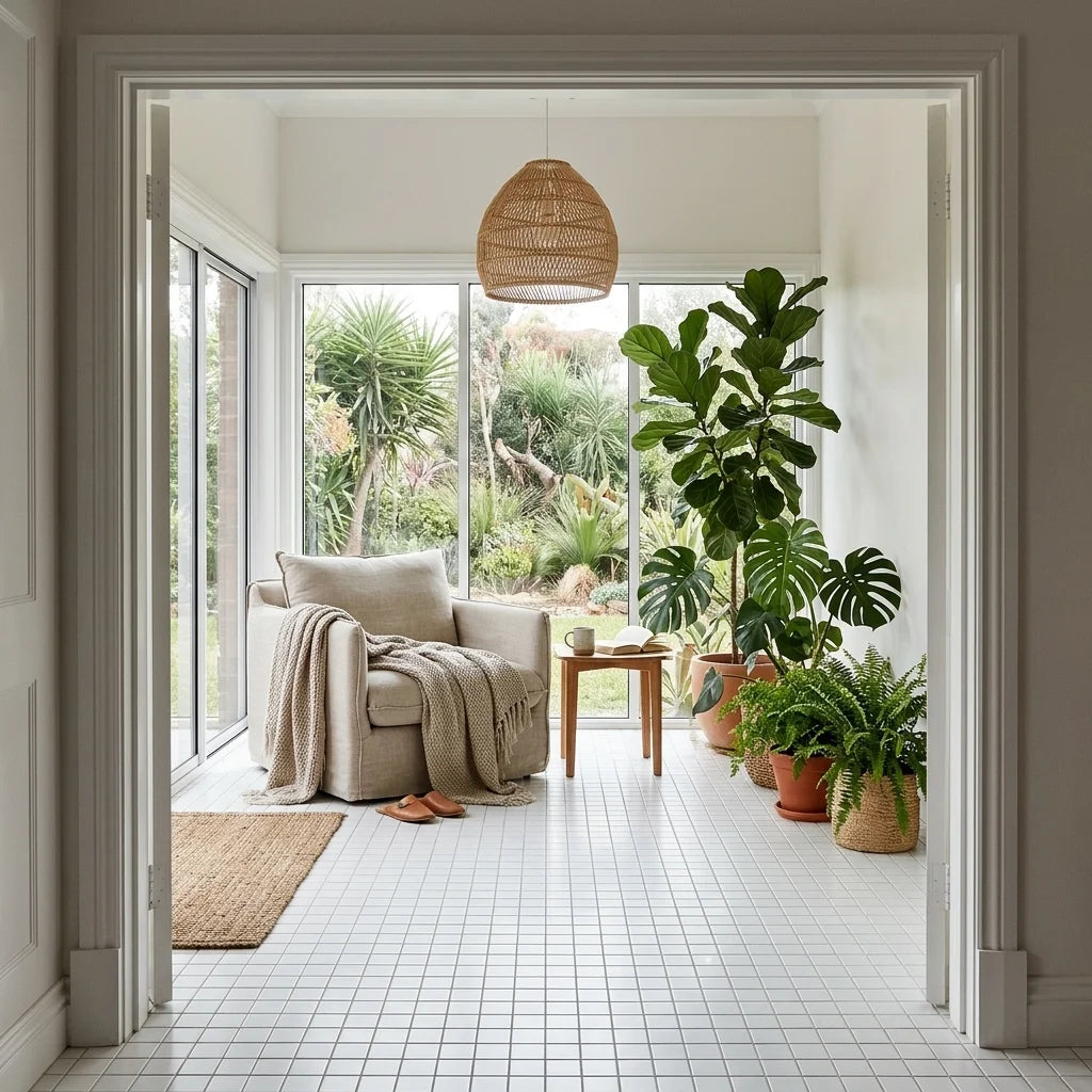 BT635 WHITE SMALL SQUARE POLISHED — sunroom / garden room
