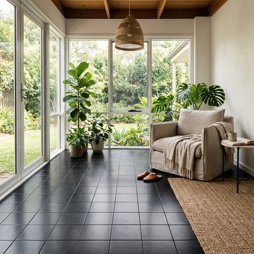 BT644 BLACK SQUARE POLISHED — sunroom / garden room