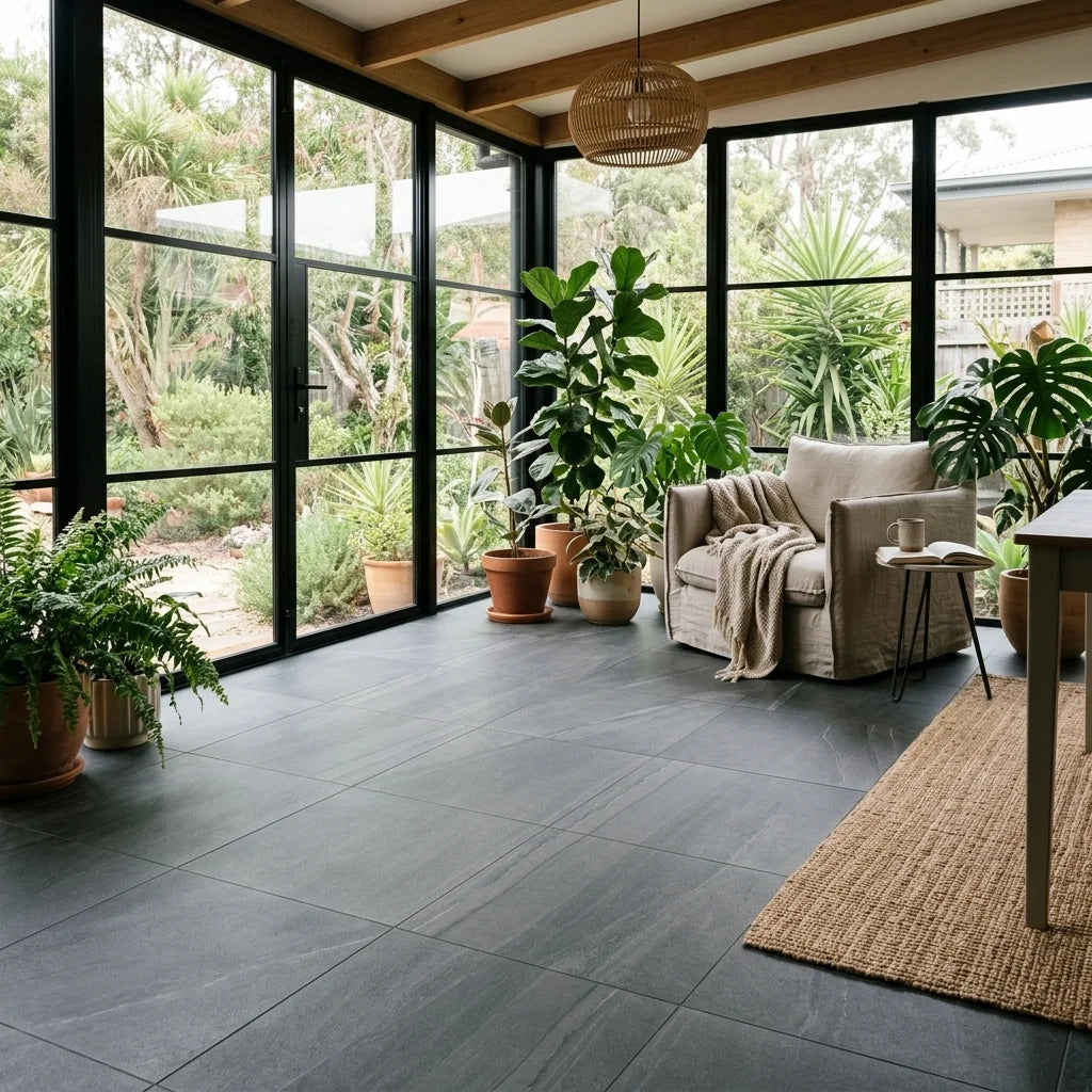 BT3362 MINERAL DARK GREY 600X600 LAPPATO — sunroom / garden room