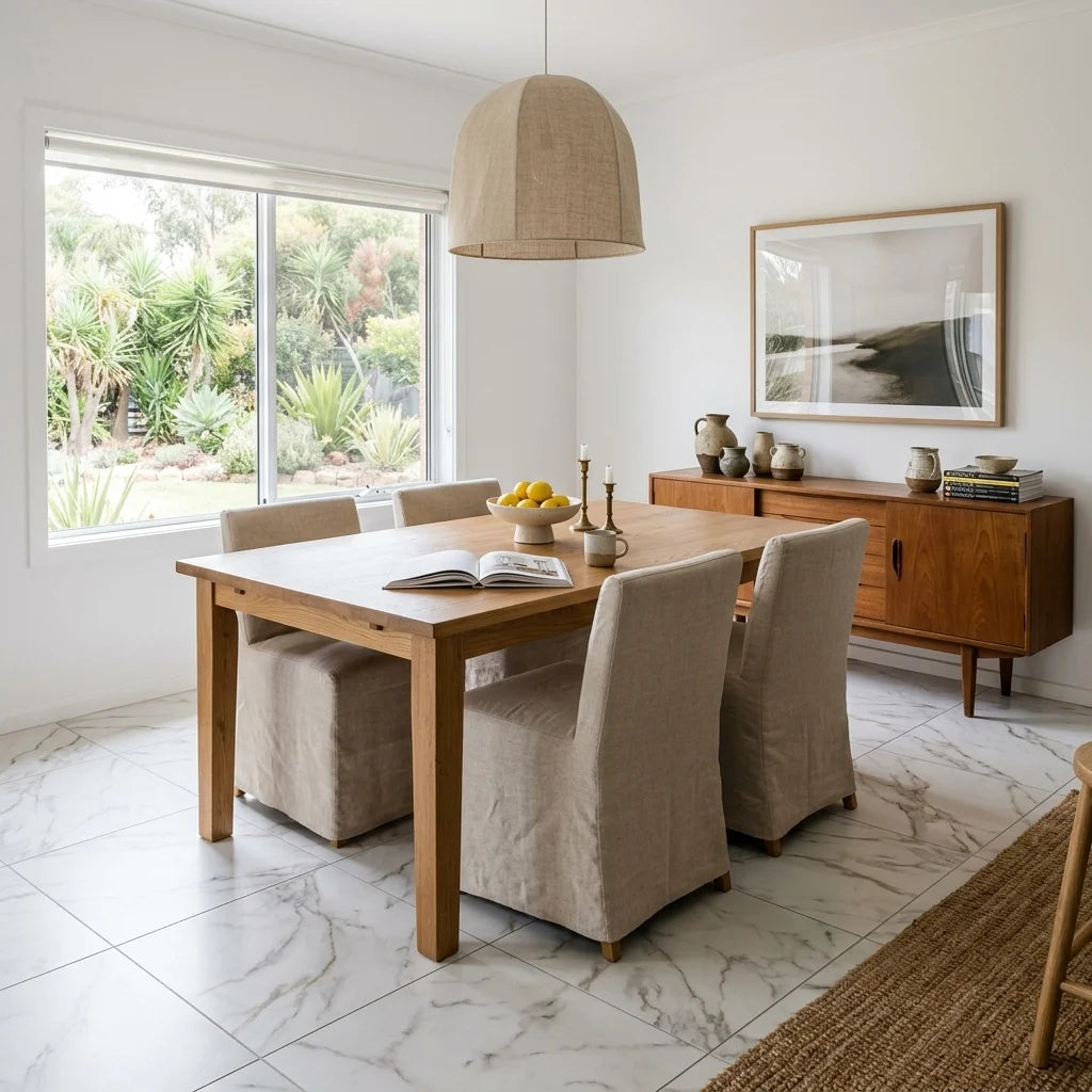 GLOBAL CALCUTTA 600X600 SATIN — dining room