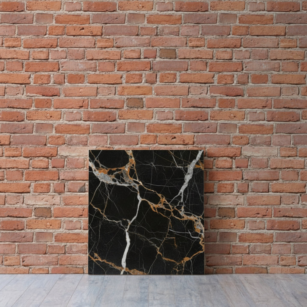 BT766 GOLDEN BLACK MARBLE 6x6 POLISHED
