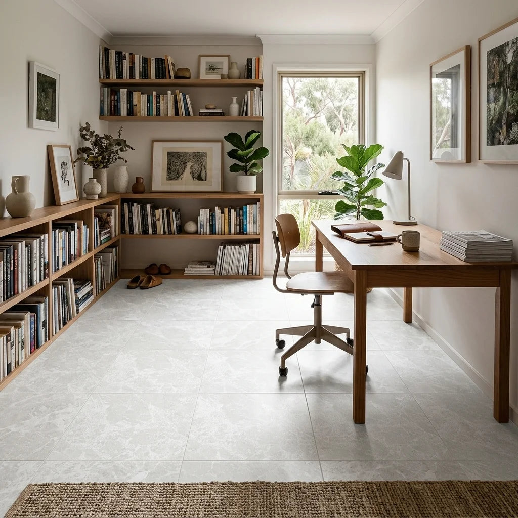 BHF304 TUNDRA STONE WHITE MATT 600X600 — study / home office