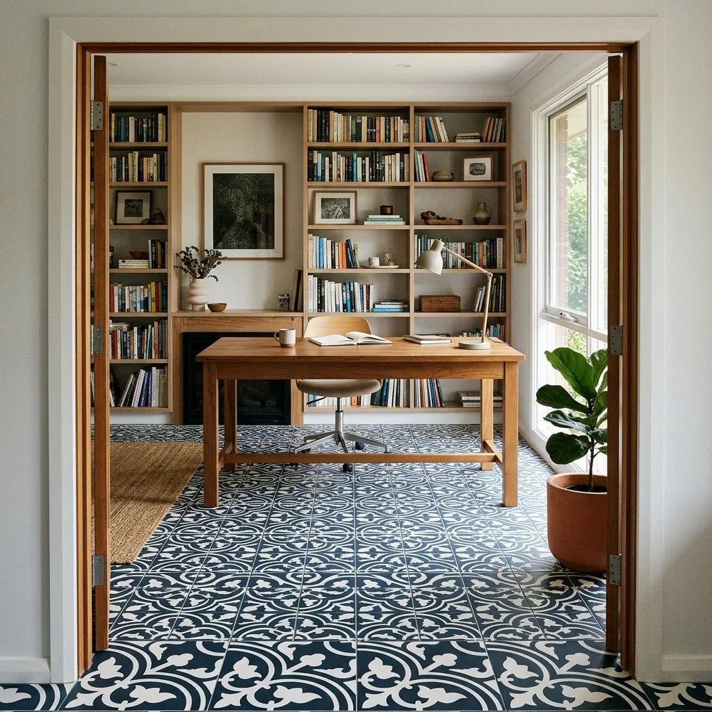 BT698 ASTER NAVY BLUE 200X200 MATT — study / home office
