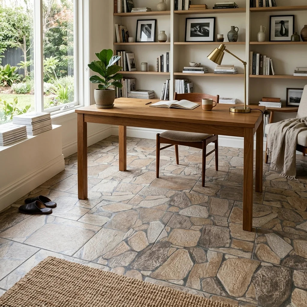 BT817 COBBLESTONE BROWN 600X300 MATT — study / home office