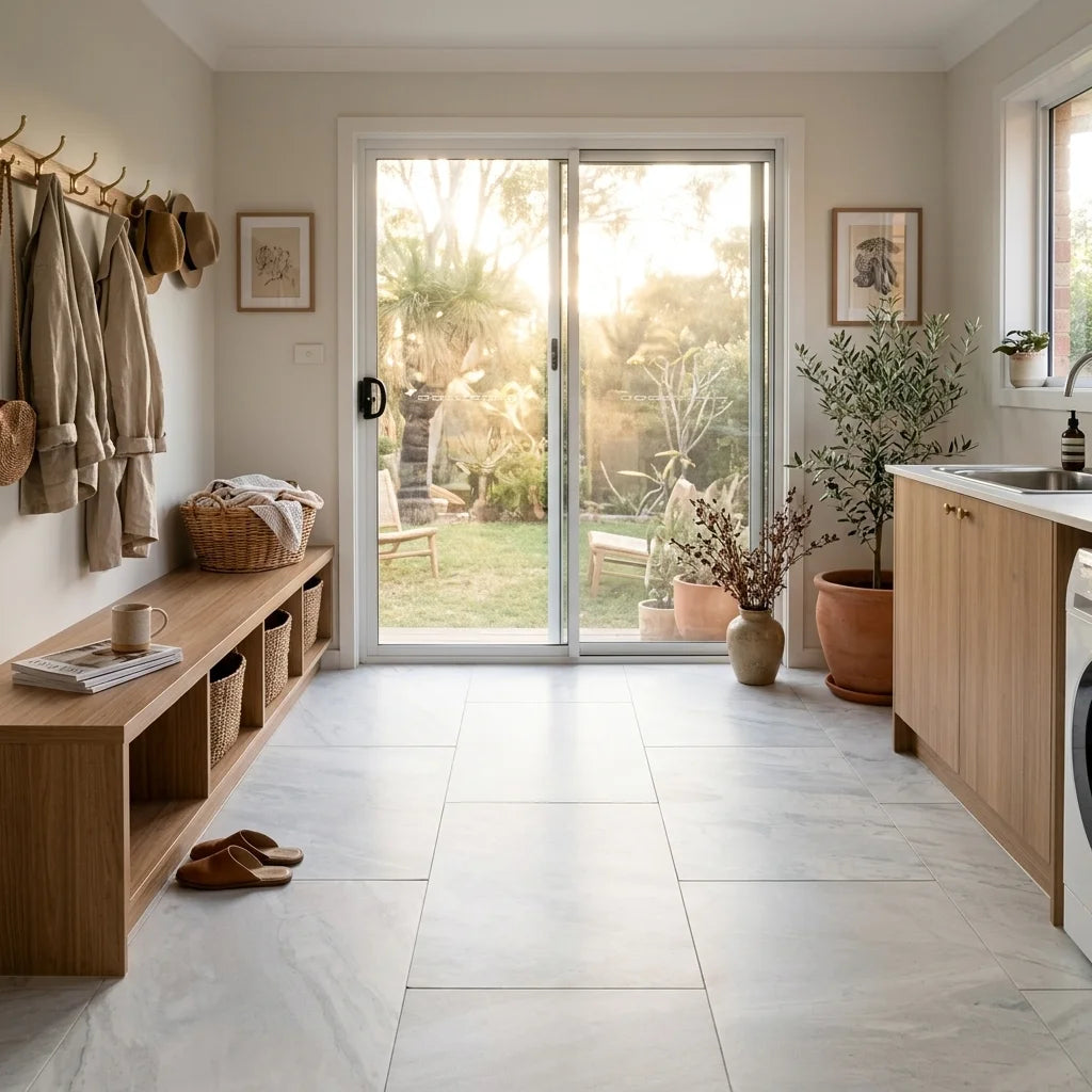 BHCA10 Glacier Antislip Marble 610x406x12 — mudroom / laundry