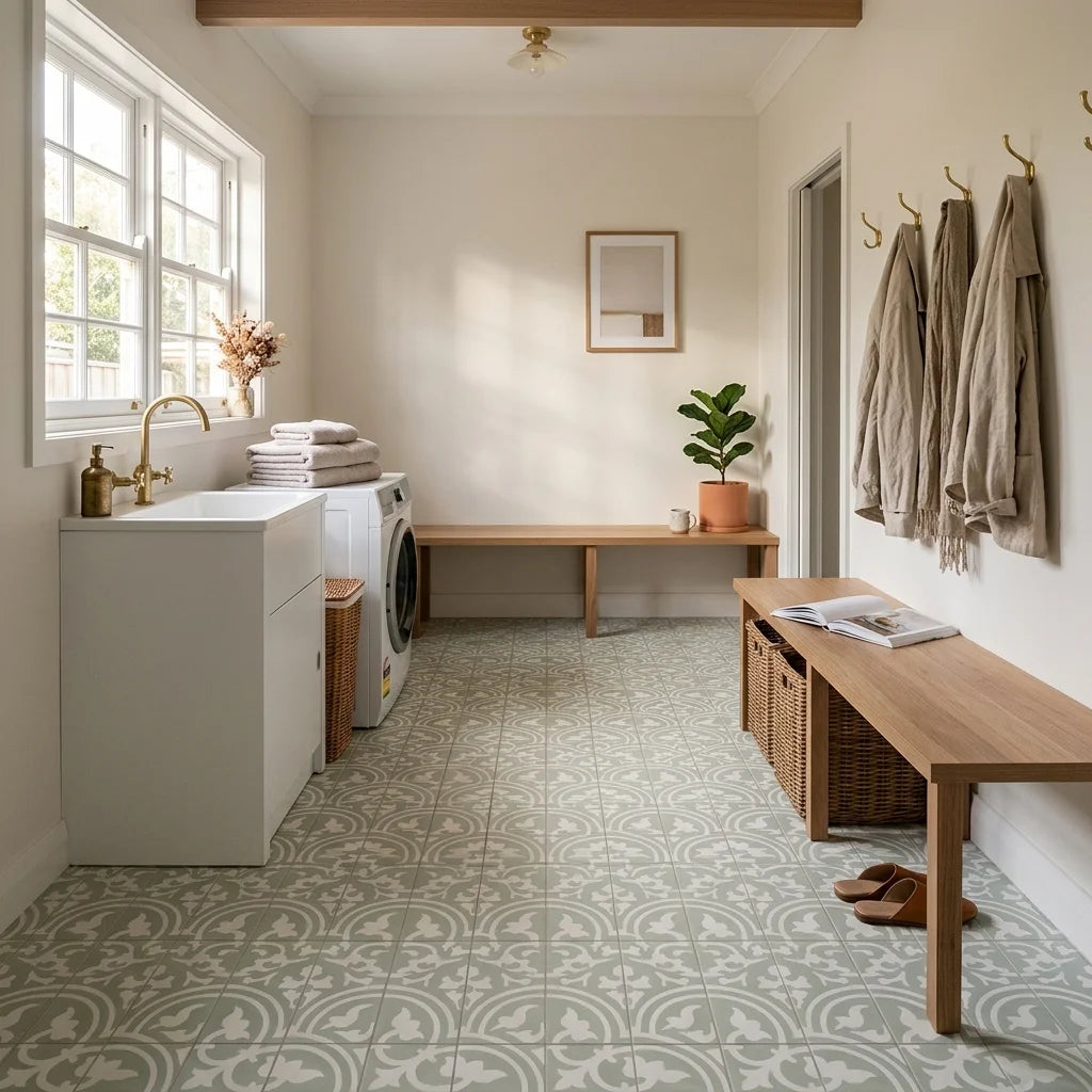 BT696 ASTER GREEN 200X20 MATT — mudroom / laundry
