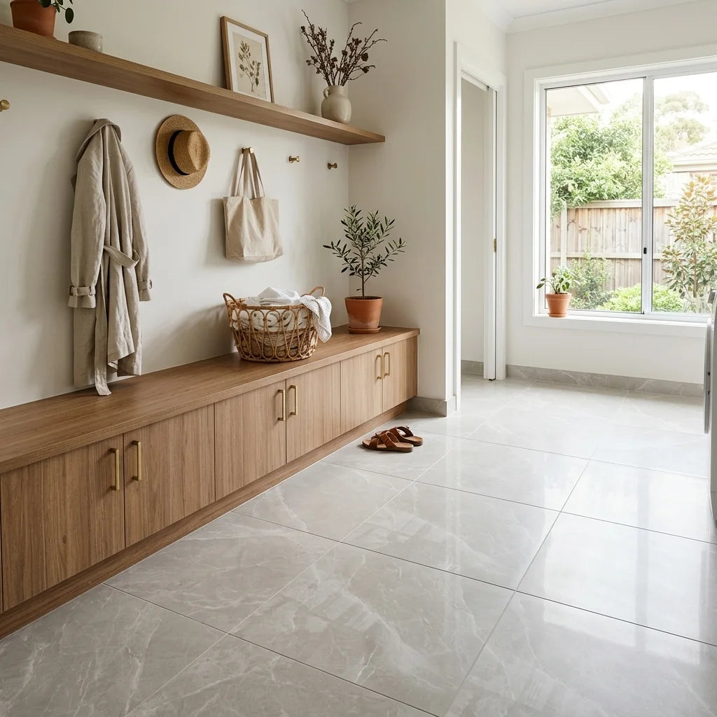 BT711 LAVA SEA FOAM 600X600 POLISHED — mudroom / laundry