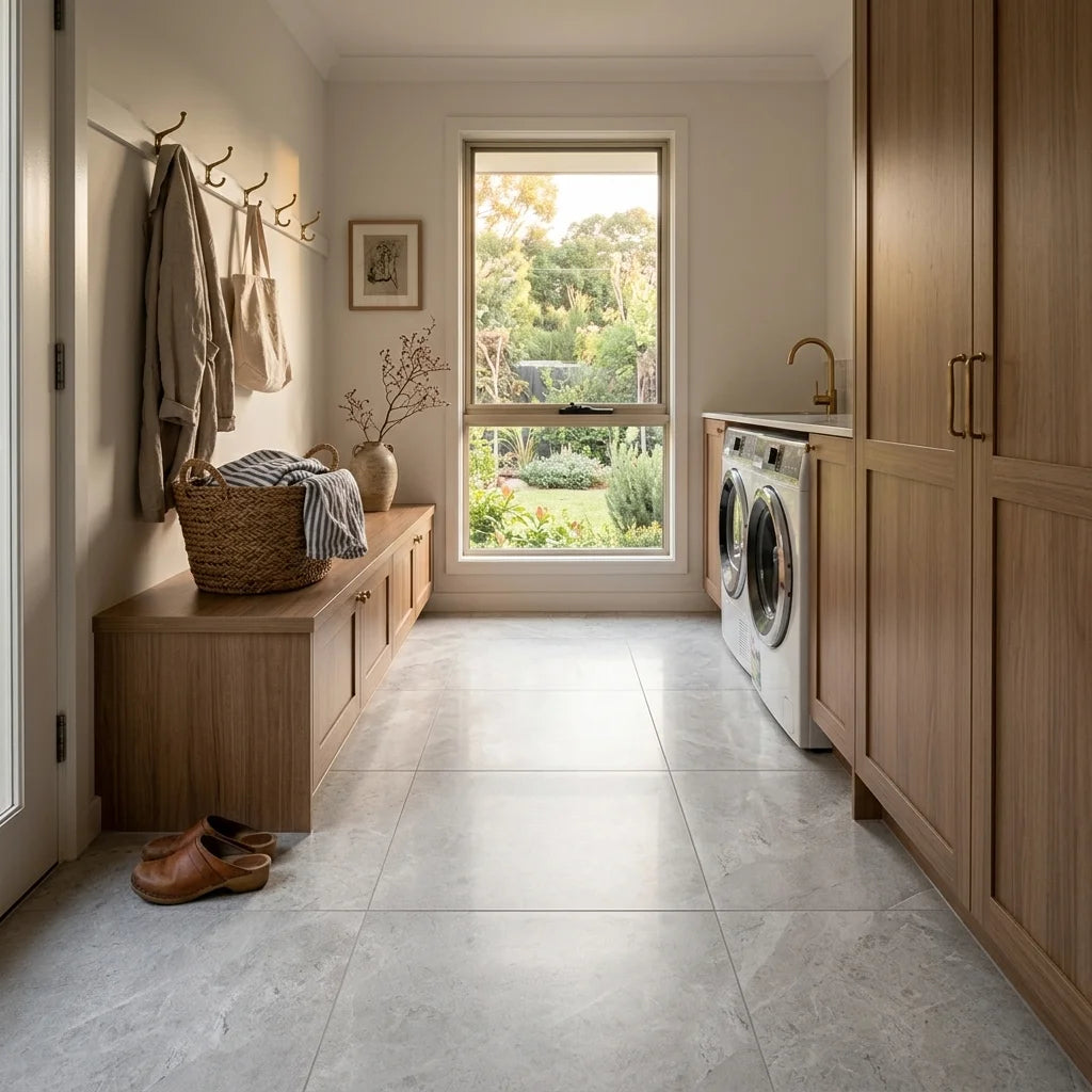 BT1118 ARMANI SMOKEY 600X600 POLISHED — mudroom / laundry