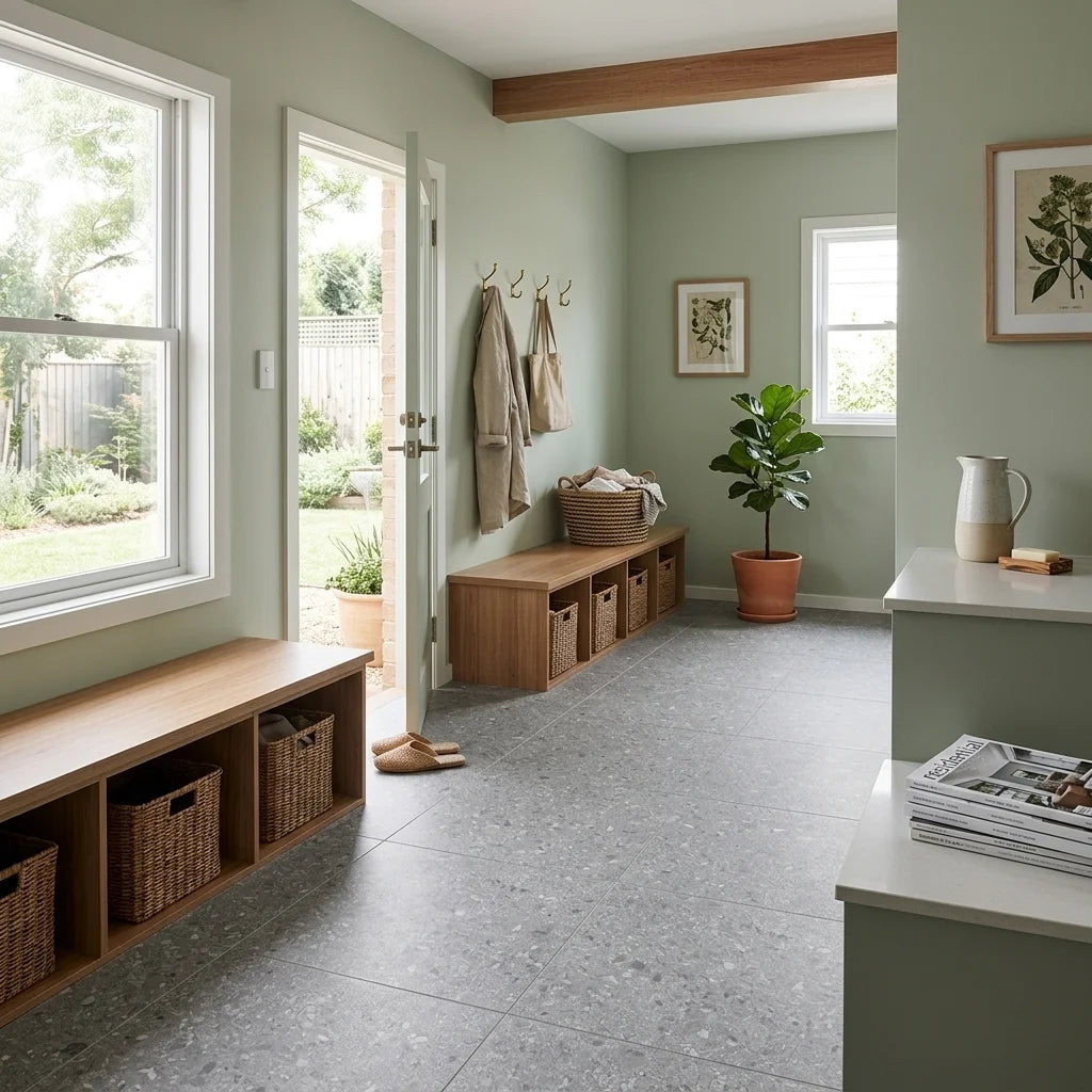 BT3302 TERRAZZO GREY 600X600 MATT — mudroom / laundry