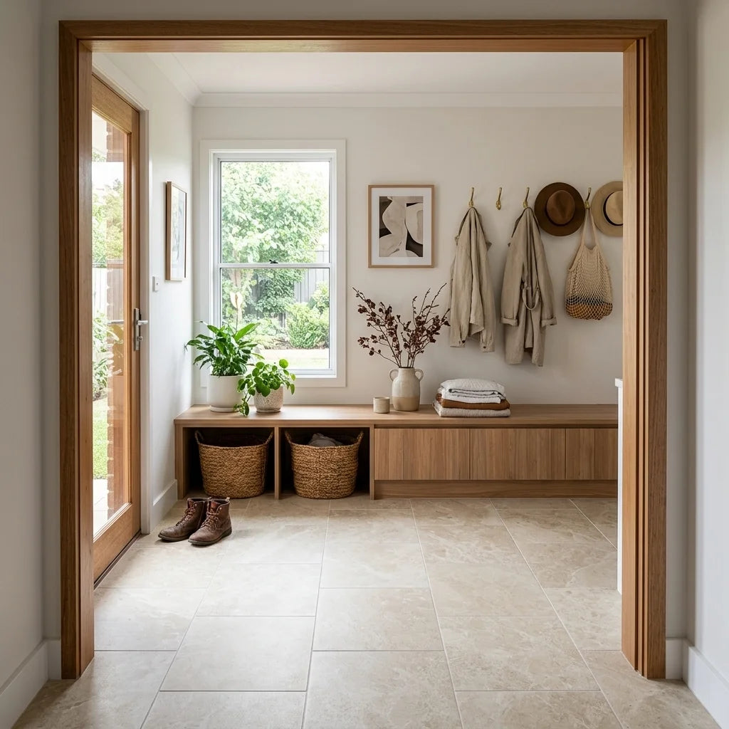 BHF306 TUNDRA STONE BEIGE MATT 600X600 — mudroom / laundry